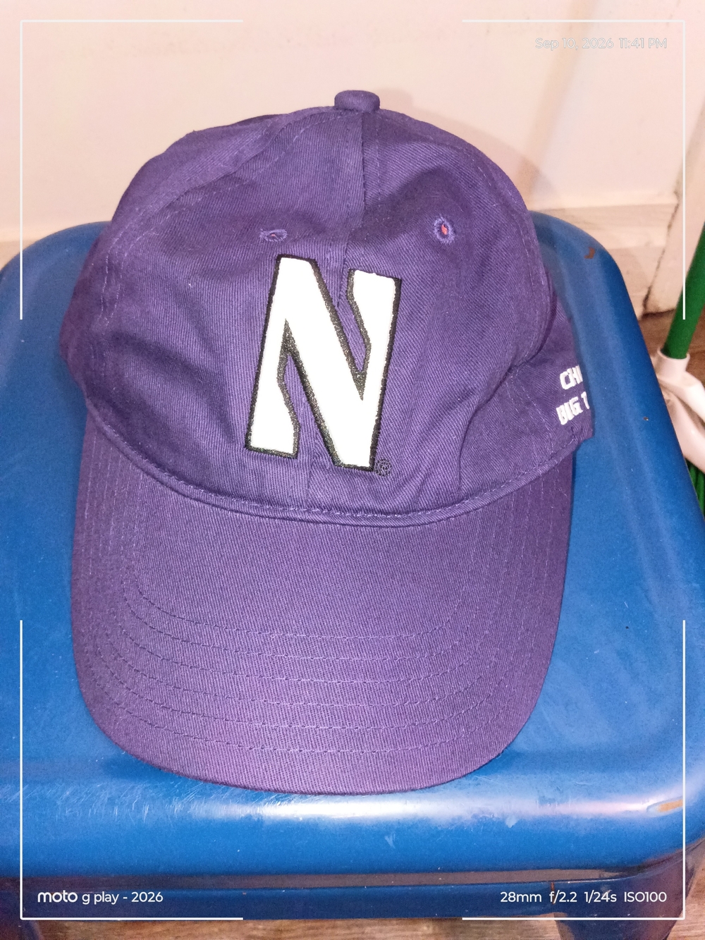 Mitchell & Ness Purple Cap with White 'N' Patch